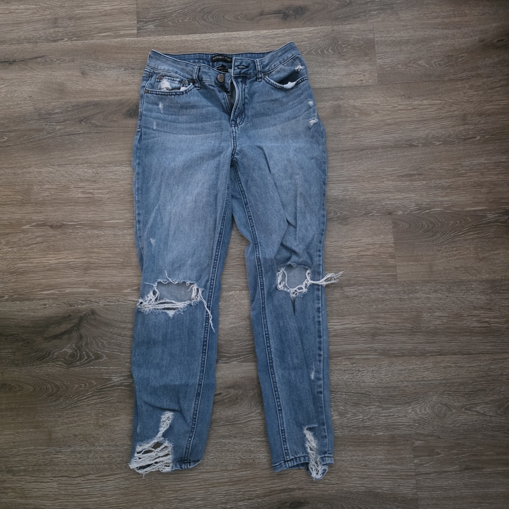 Distressed Blue Jeans